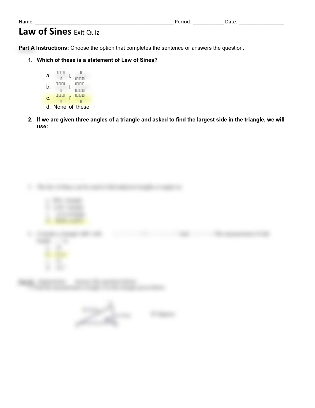 Law of Sines Quiz.pdf_dmoj8d76w4q_page1