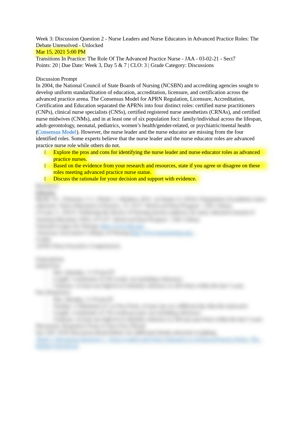 Week 3 Discussion Question 2 - Nurse Leaders and Nurse Educators in Advanced Practice Roles.docx_dmosg9ecoce_page1