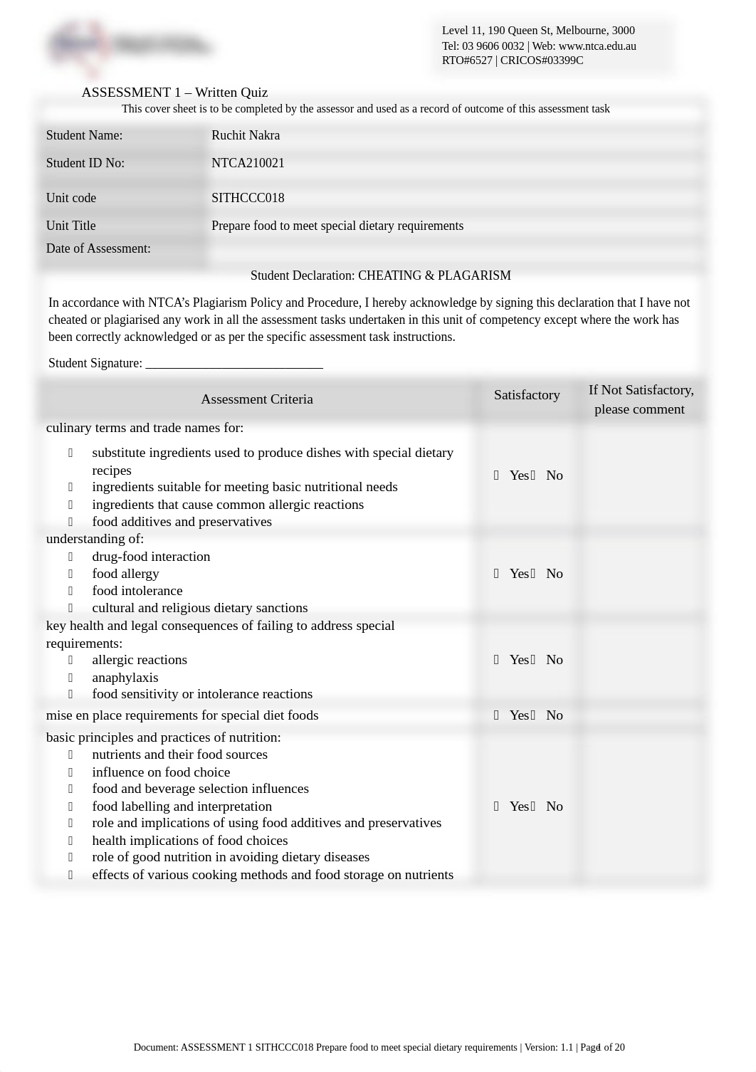 ASSESSMENT 1 SITHCCC018 Prepare food to meet special dietary.docx_dmqo4egztbh_page1