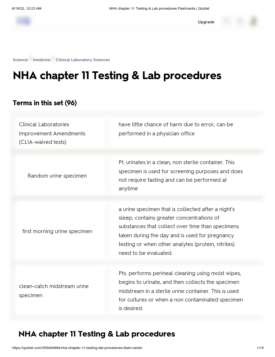 NHA chapter 11 Testing & Lab procedures Flashcards _ Quizlet.pdf_dmqozolzshs_page1