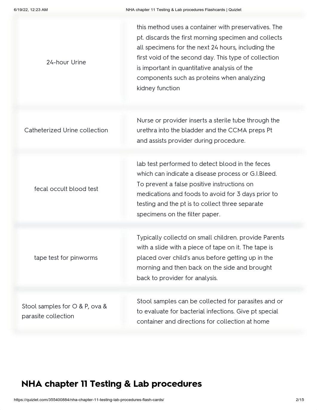 NHA chapter 11 Testing & Lab procedures Flashcards _ Quizlet.pdf_dmqozolzshs_page2