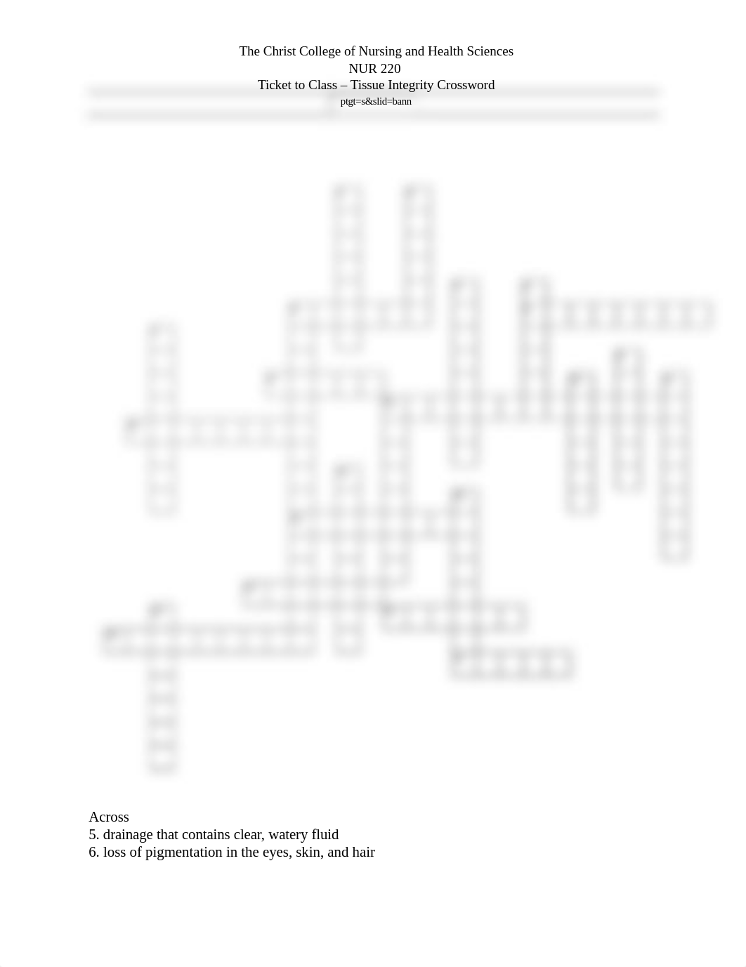 Ticket to Class - Tissue Integrity Crossword - STUDENT%281%29 (2).docx_dmqqn7kd2b8_page1