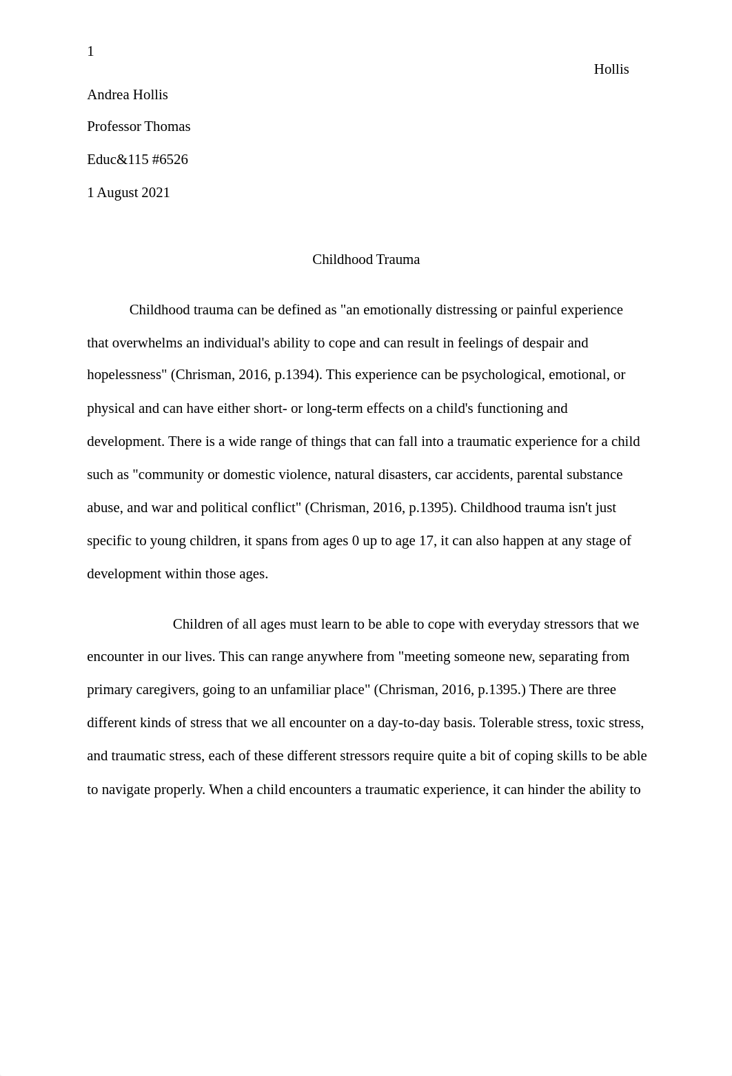 CDEV Childhood Trauma Essay.docx_dmqw2fa1vc4_page1