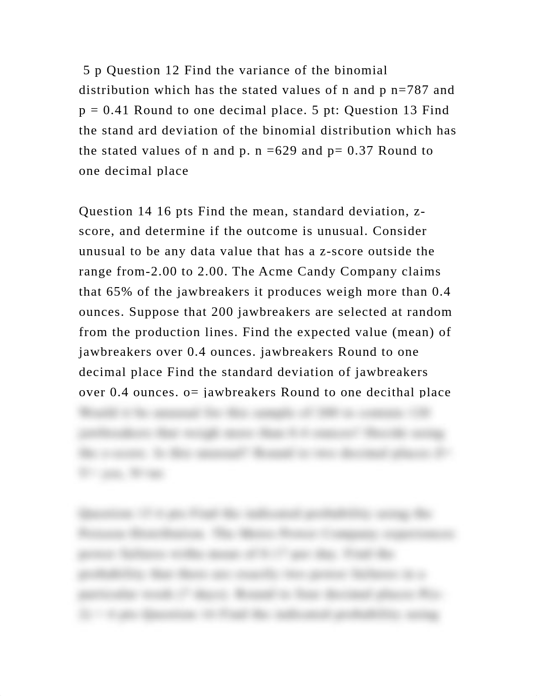 5 p Question 12 Find the variance of the binomial distribution which .docx_dmqzk2sfsa3_page2
