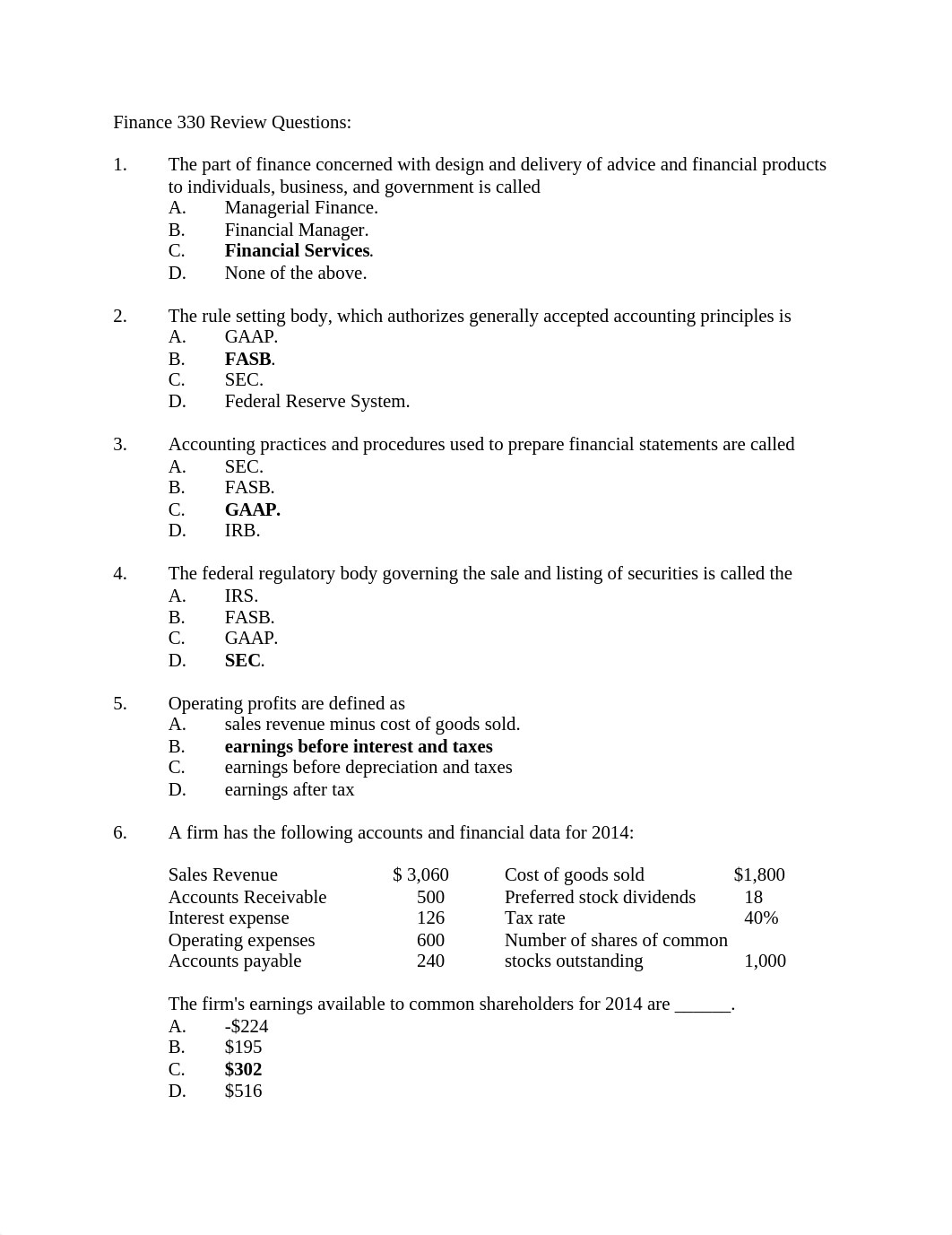 Finance 330 Review Questions ANSWERS.docx_dmrgr8v7lg6_page1