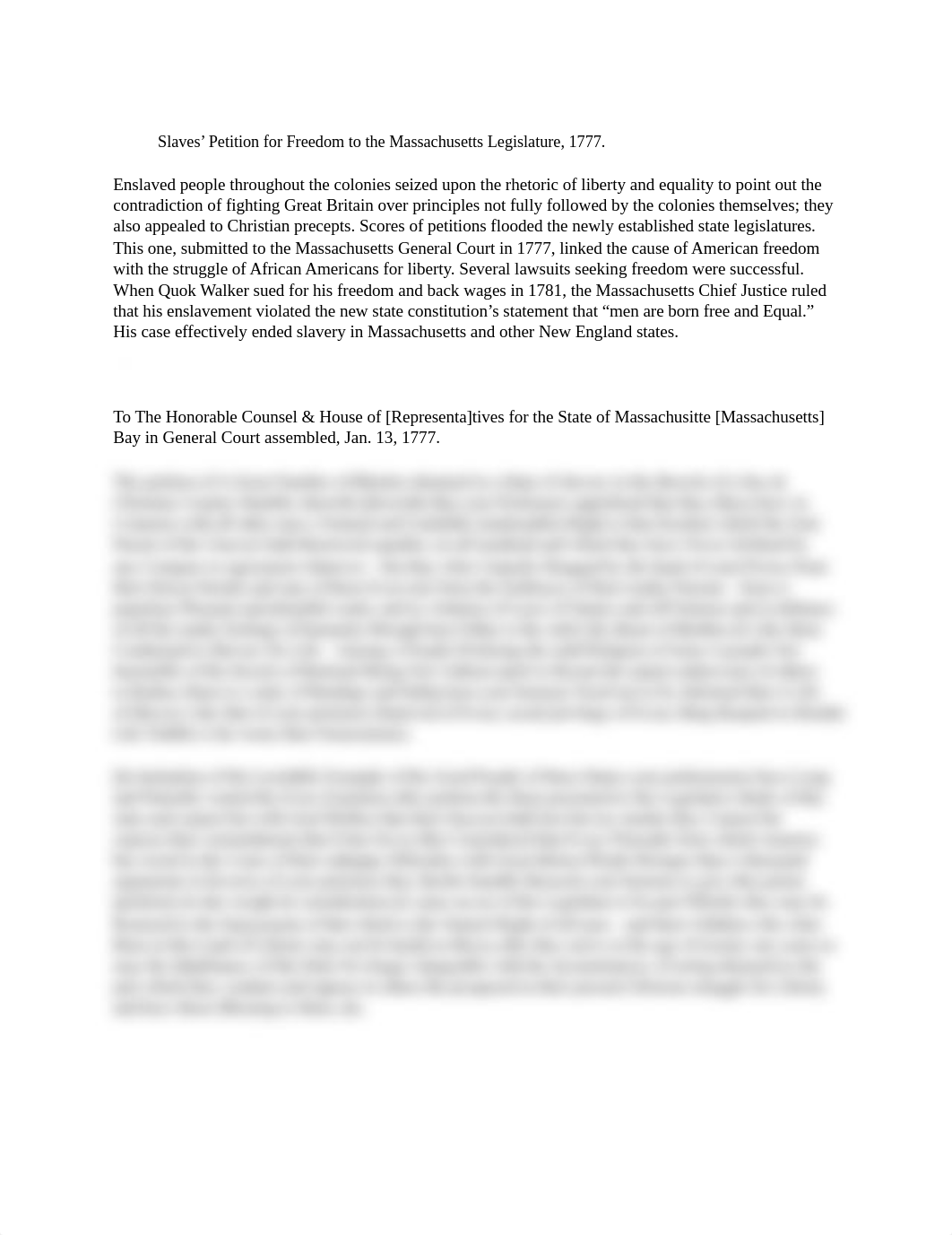 Slaves Petition for Freedom to the Massachusetts Legislature, 1777.docx_dmrr3oehm3a_page1