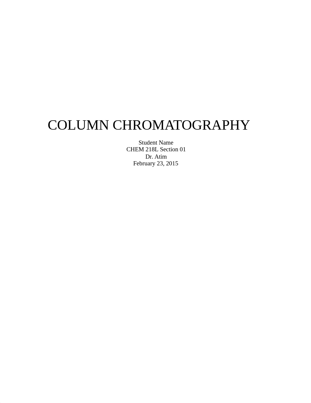 Organic 2 lab report 1 Column Chromatography_dmt6mtjwx6j_page1