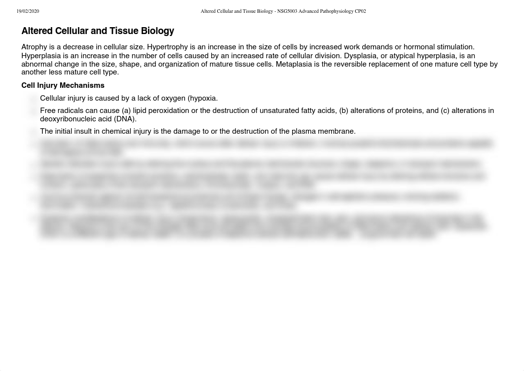 Altered Cellular and Tissue Biology - NSG5003 Advanced Pathophysiology CP02.pdf_dmu0jasr0cr_page1