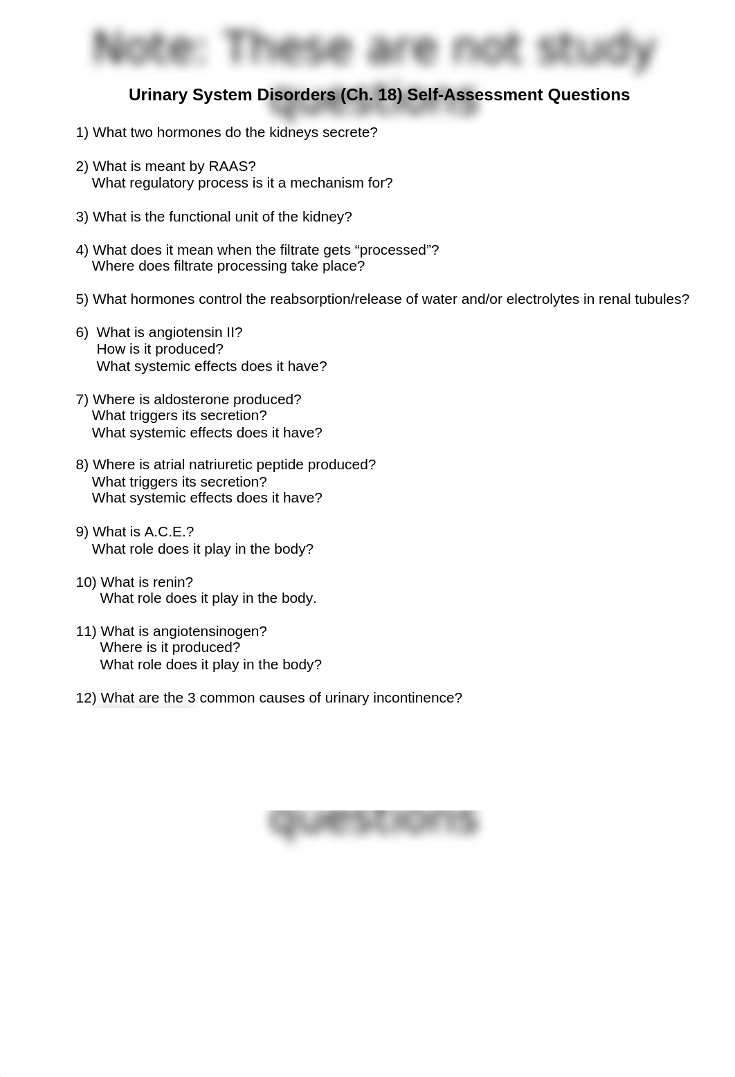 Urinary System Disorders (Ch. 18) Self-Assessment Questions.doc_dmu5m8oysrs_page1