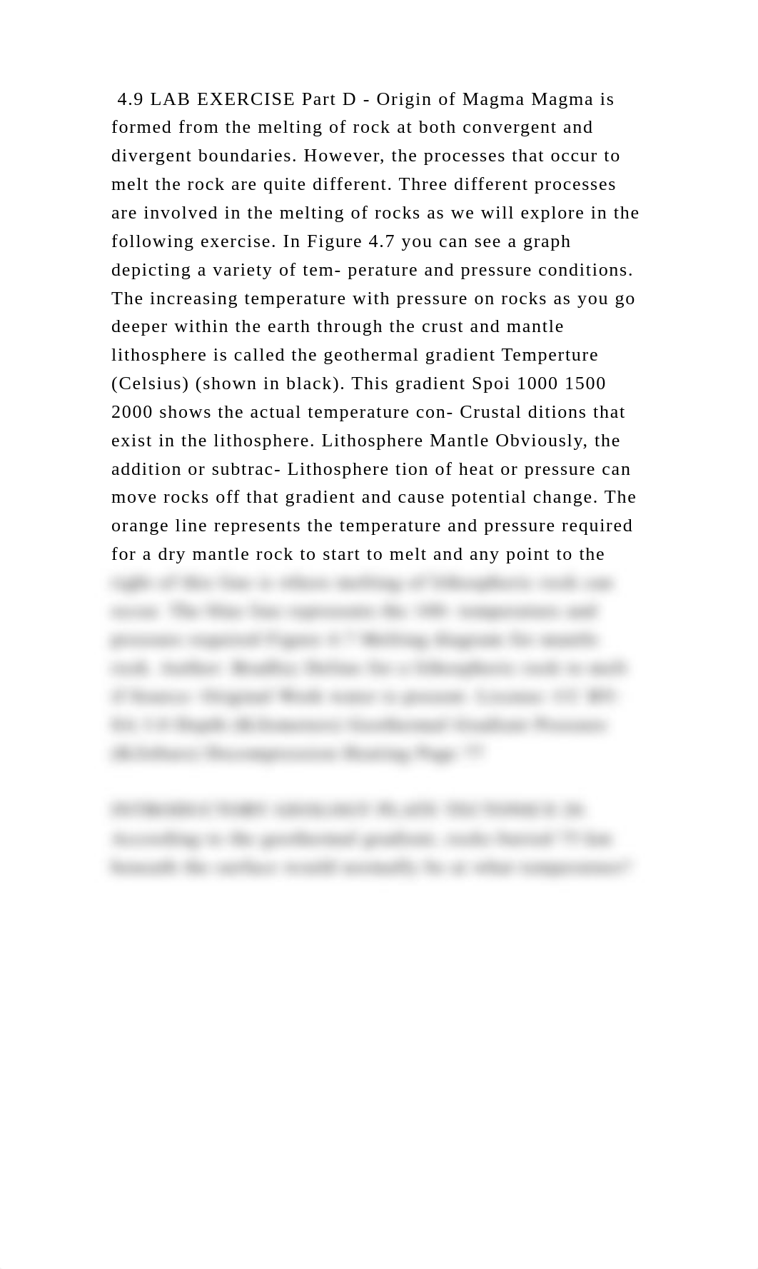 4.9 LAB EXERCISE Part D - Origin of Magma Magma is formed from the me.docx_dmujfktjh5o_page2