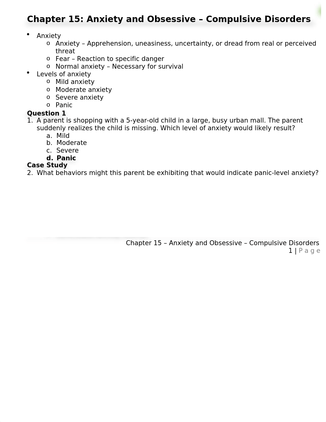 Chapter 15 - Anxiety and Obsessive - Compulsive Disorders.docx_dmuksjtk4lt_page1