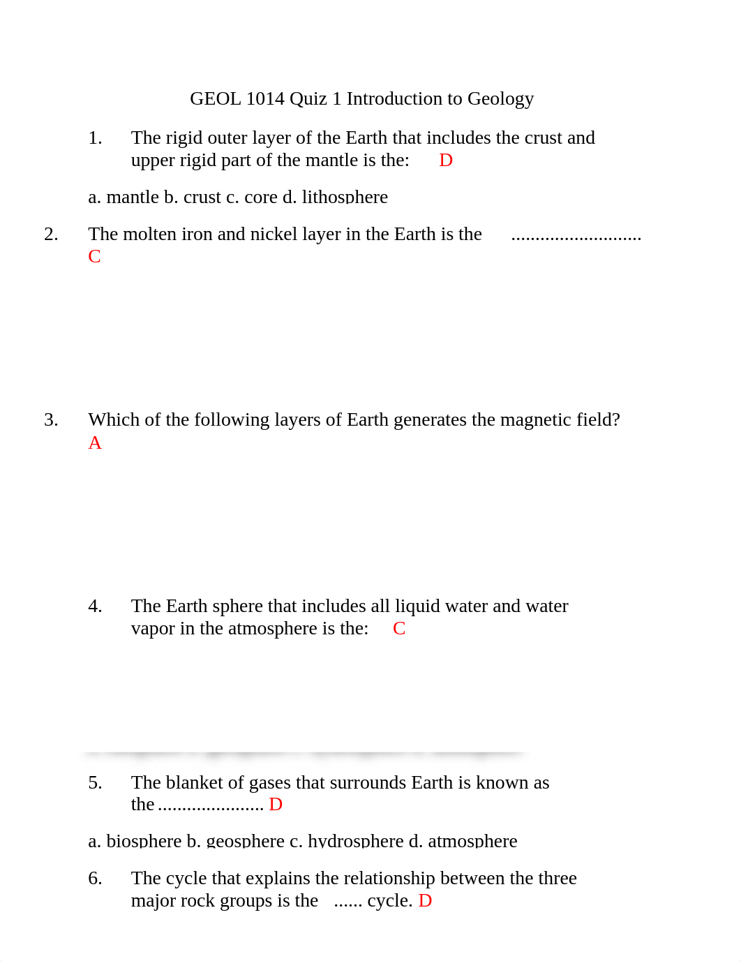 GEOL 1014 Quiz 1 Introduction to Geology .docx_dmvdbcgws3o_page1