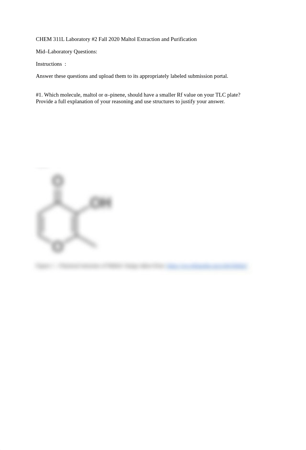 CHEM 311L Laboratory #2 Fall 2020 Maltol Extraction and Purification (1).pdf_dmvj6q0c5b2_page1