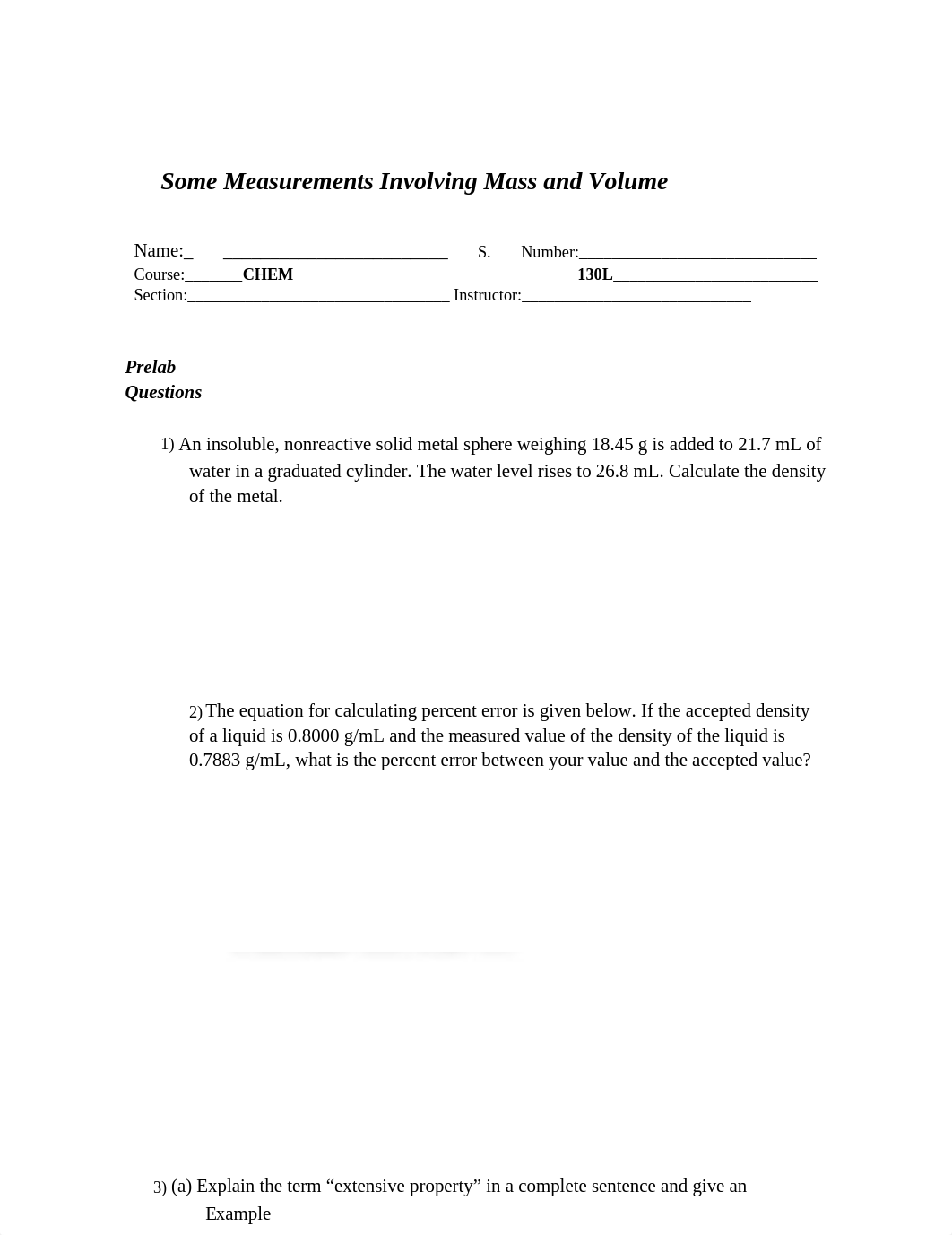 Chem 1300, Experiment 1 Some Measurements Involving Mass and Volume.docx_dmvkhrh72c2_page1