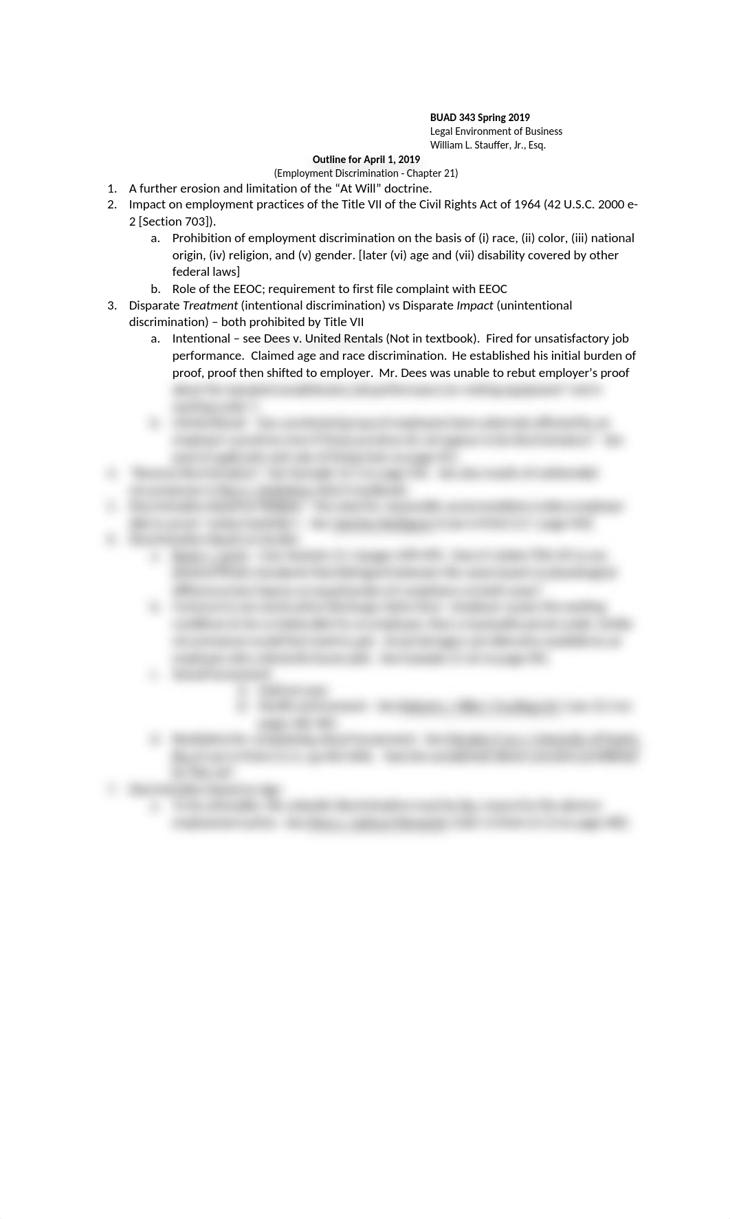 Outline for April 1^J 2019 BUAD 343 Spring 2019 (Employment  Discrimination - Chapter 21).docx_dmvokt7jhvl_page1