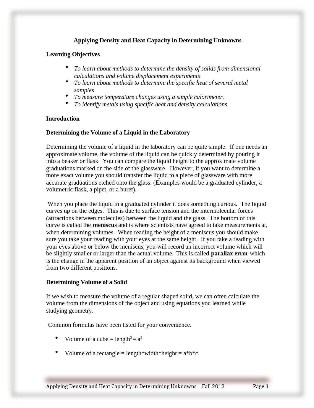 10-Applying Density and Heat Capacity in Determining Unknowns Fall 2019.docx_dmvp9f124rz_page1