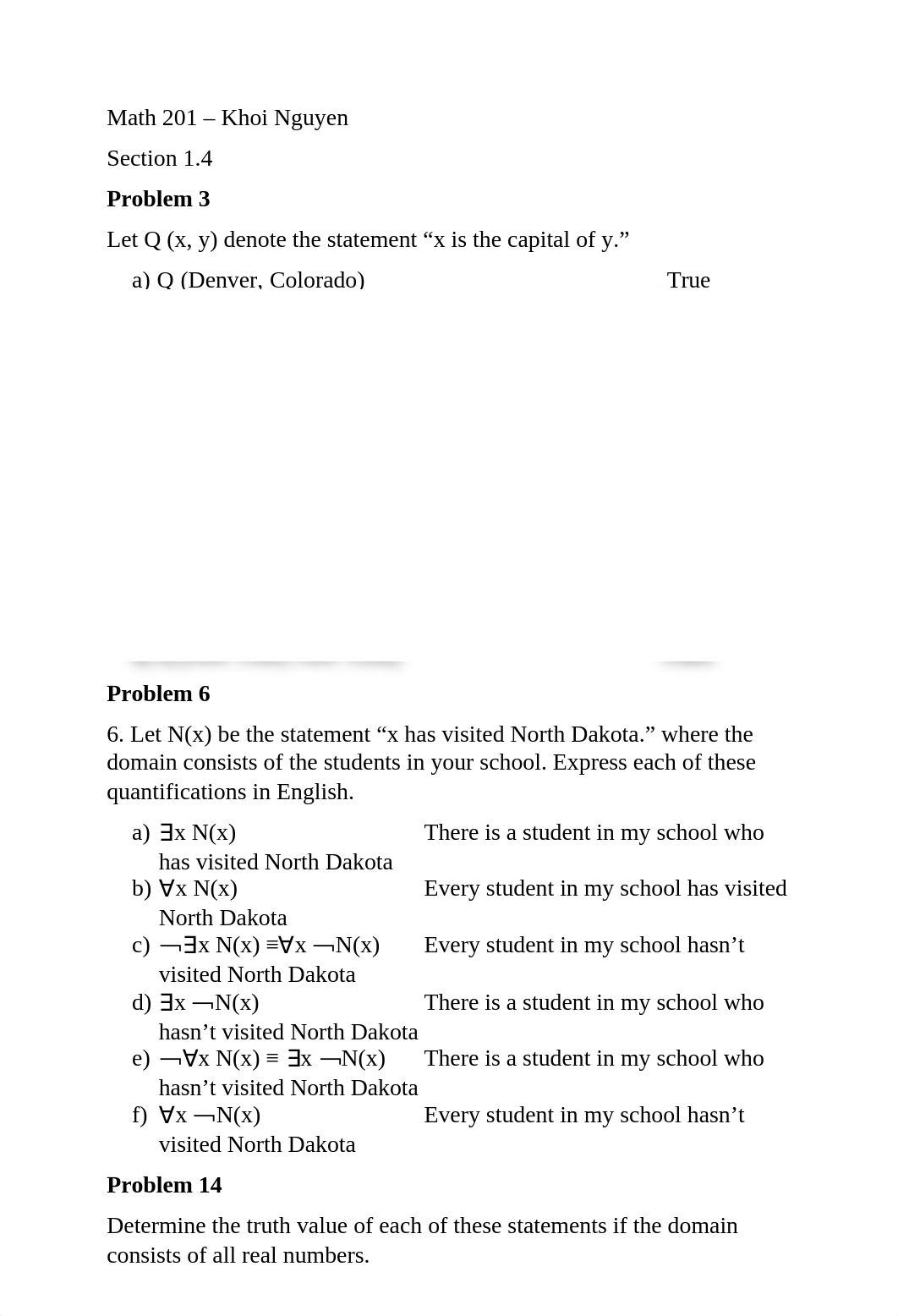 Math 201 - Homework 6 - Predicates and quantifiers_dmw5enz4z1e_page1