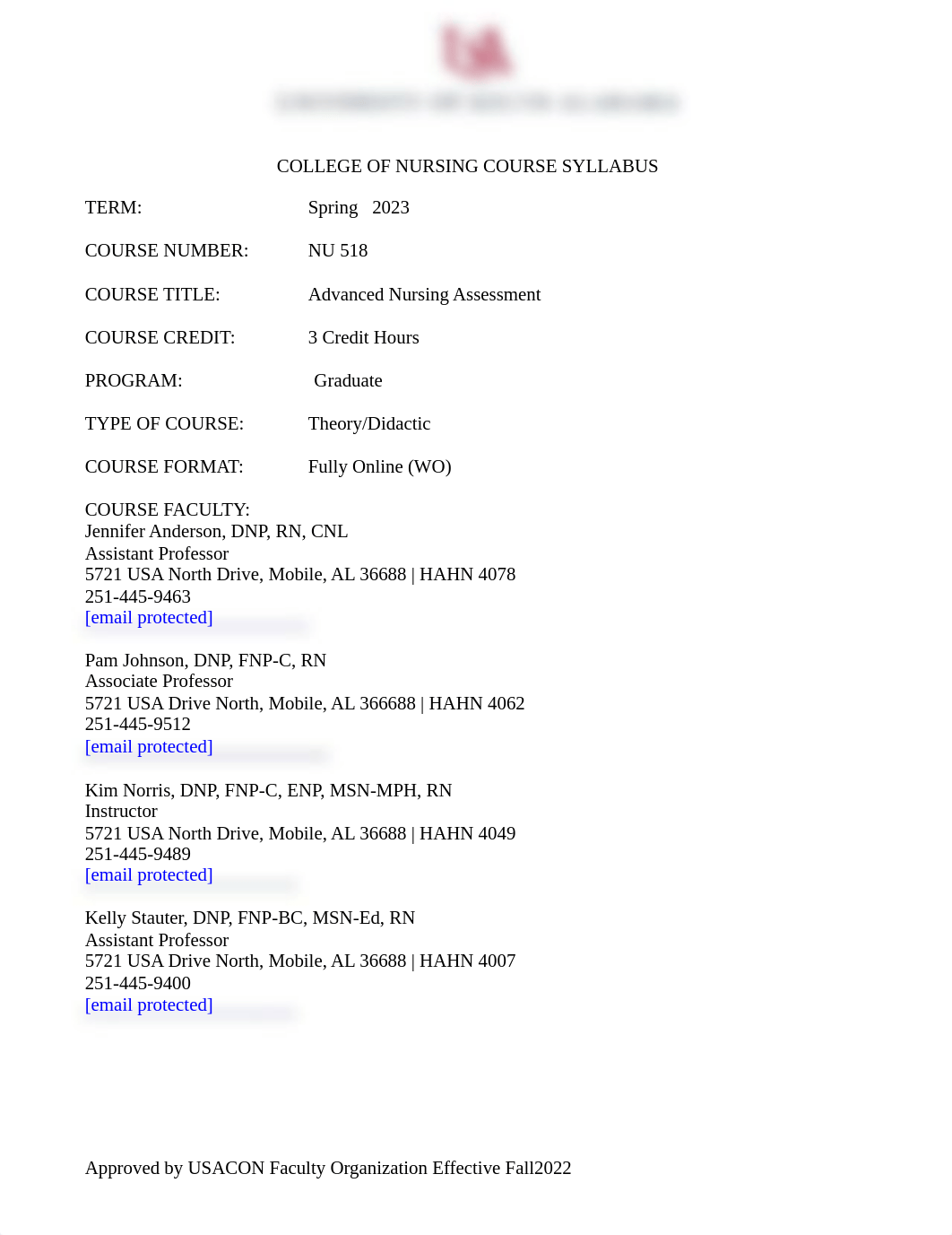 NU 518 Course Syllabus Spring 2023.pdf_dmwci2ruodx_page1