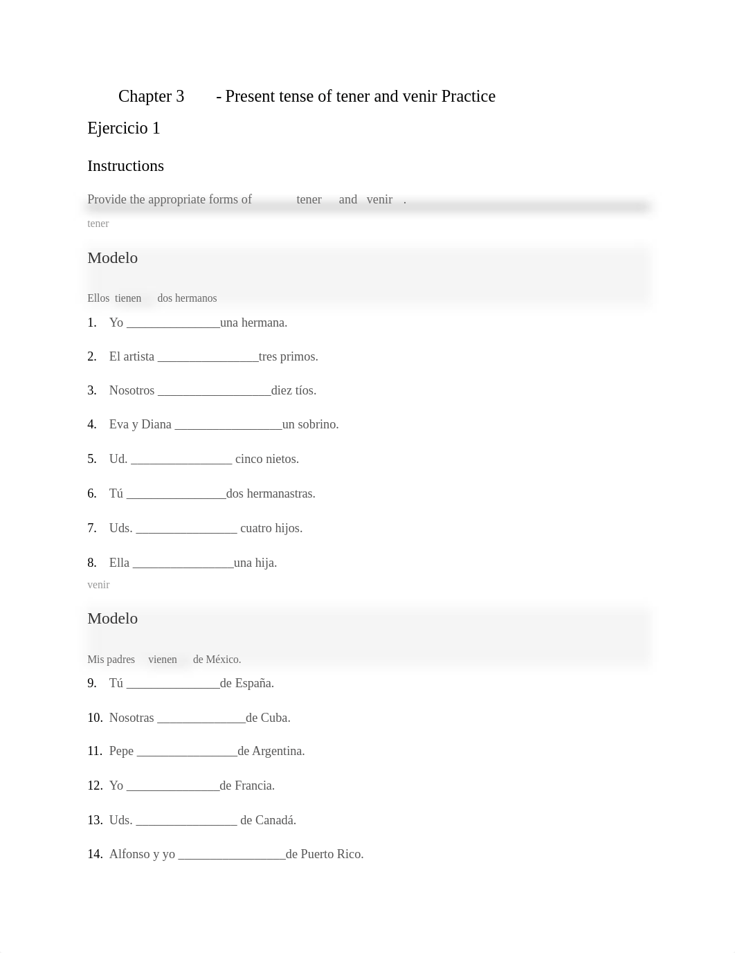 Spanish 101 - Chapter 3 - Present tense of tener and venir Practice-1.docx_dmwm2o27fz1_page1