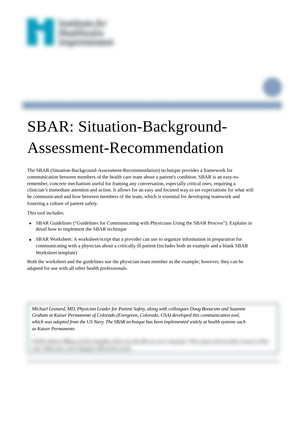 SBARTechniqueforCommunication_8378be2475dd174616fd05e93a39023a.pdf_dmxhlx02yf6_page1