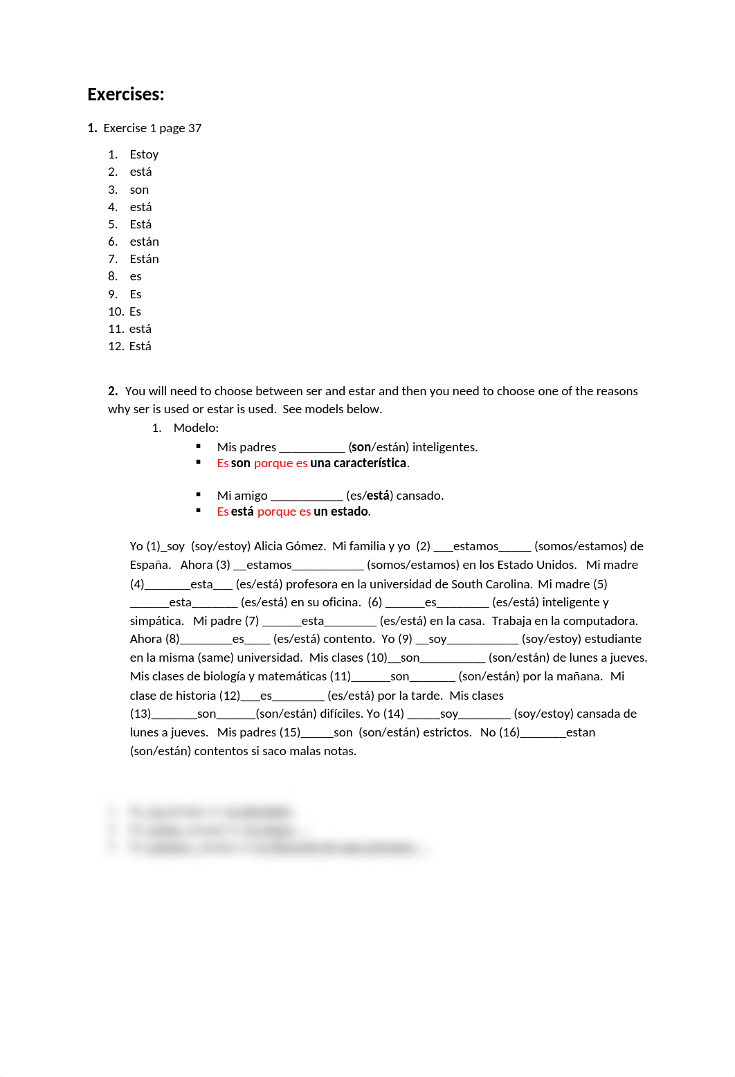 Answers for Ser y Estar and weather exercises.docx_dmz1bsikrbn_page1