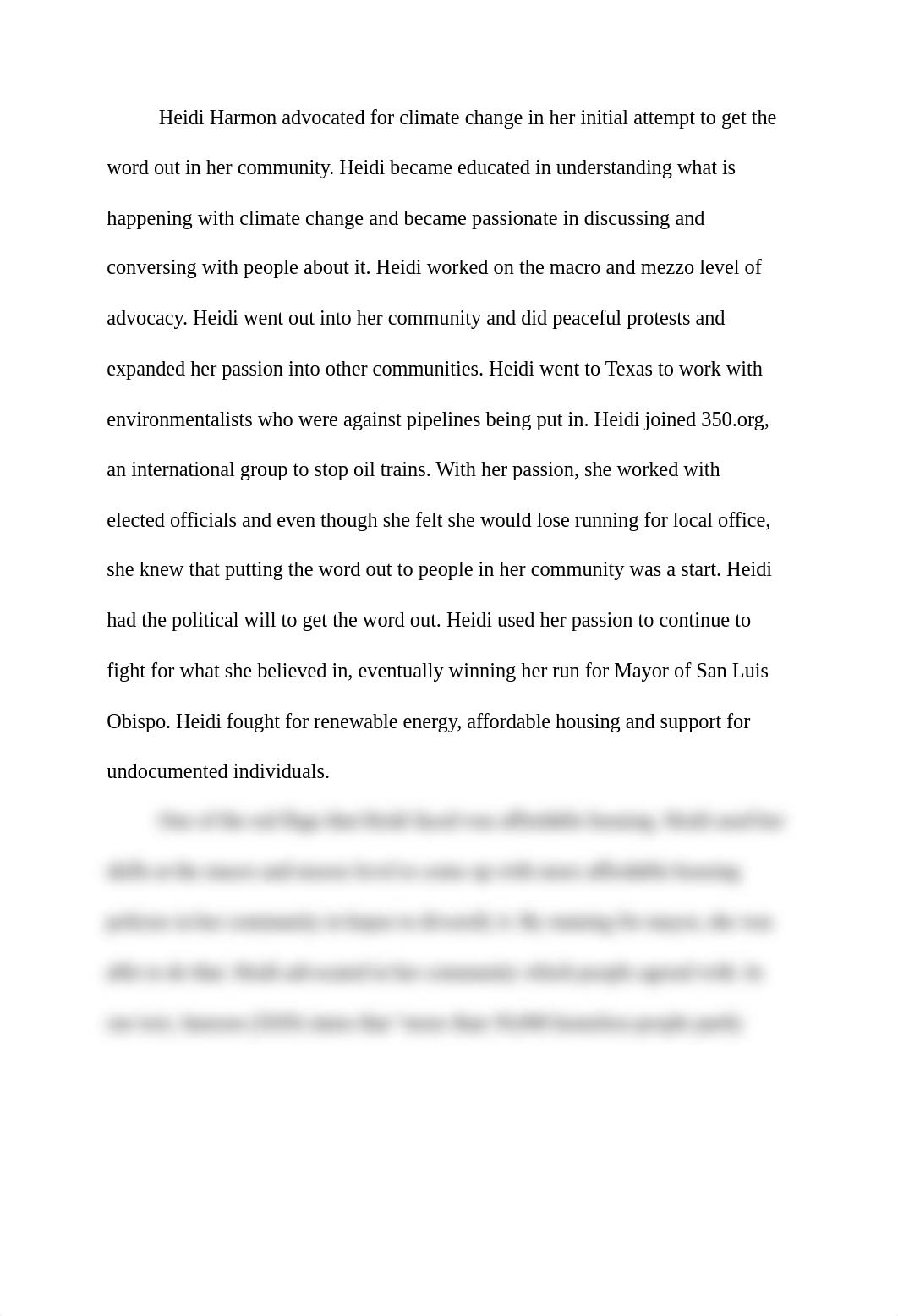 Heidi Harmon advocated for climate change in her initial attempt to get the word out in her communit_dmz5tbau9jf_page1