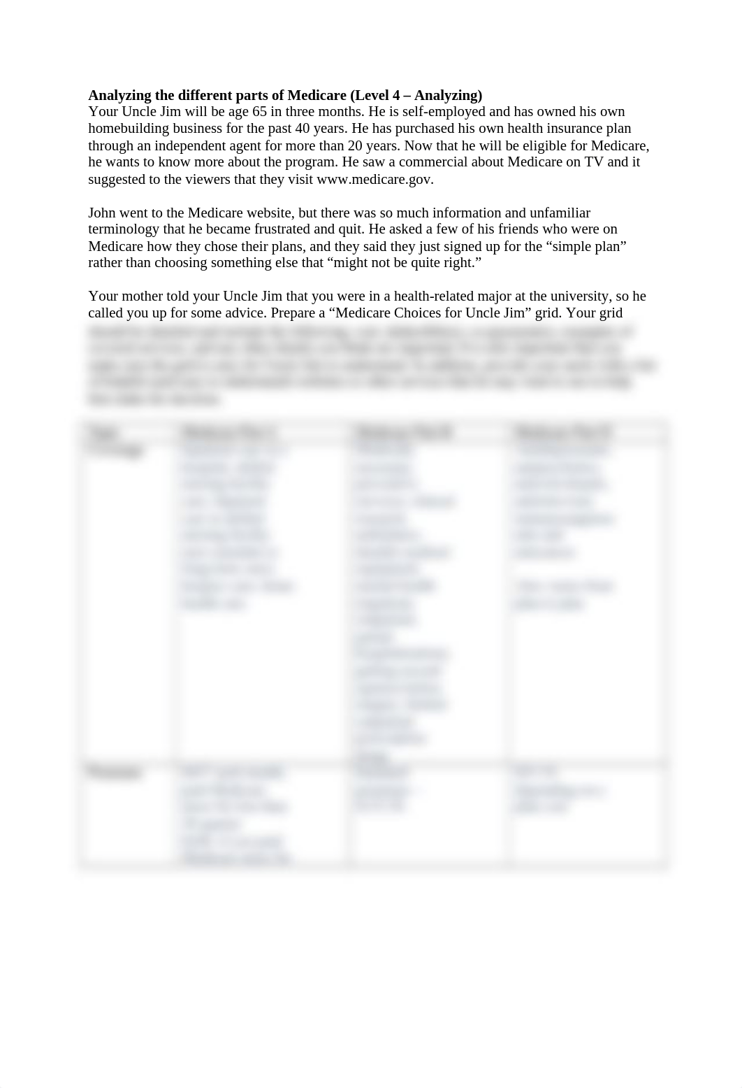 HIM Reimbursement Chapter 4 Analyzing the different parts of Medicare.docx_dmzmo31cnjv_page1