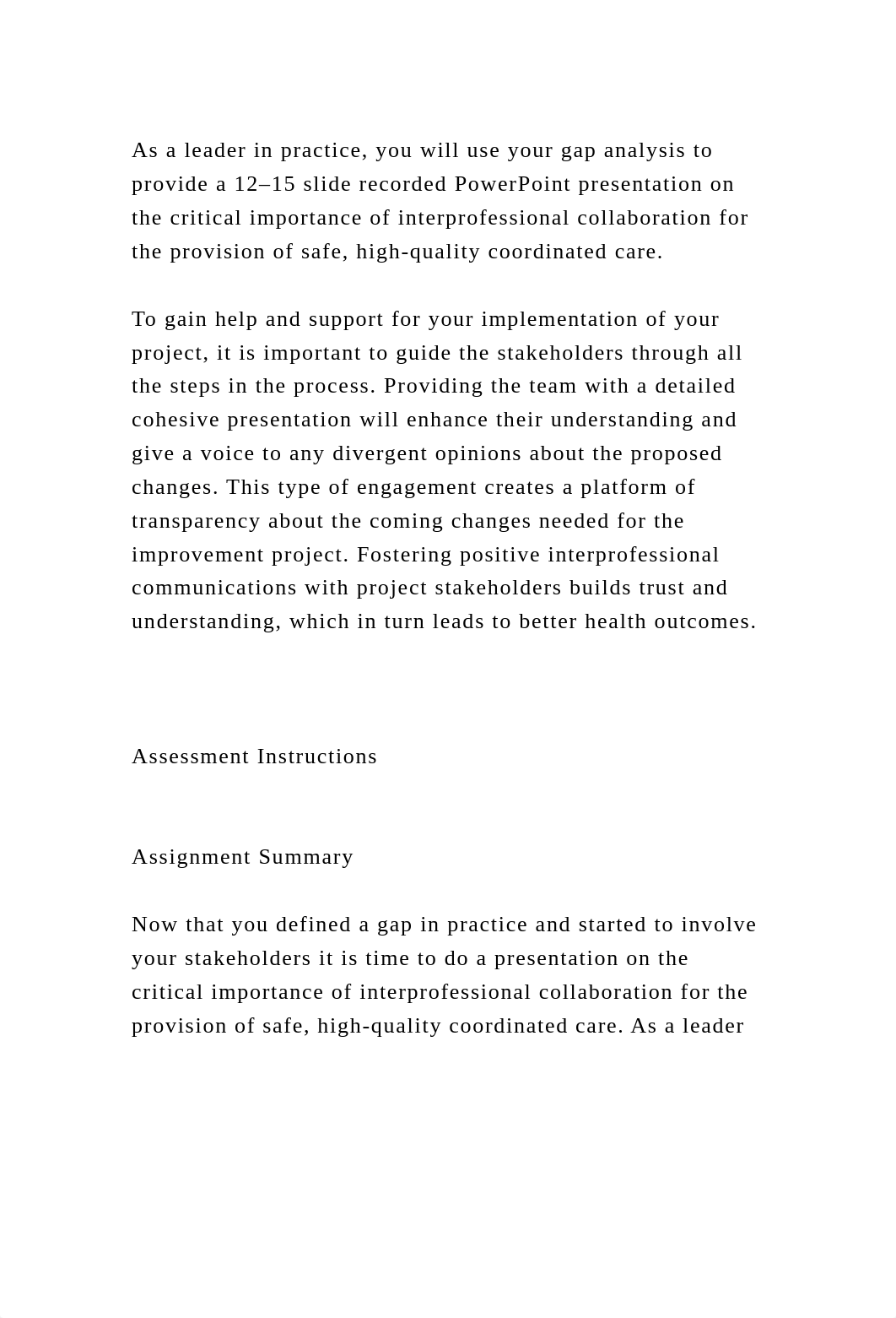 As a leader in practice, you will use your gap analysis to provide a.docx_dn08totzc7g_page2