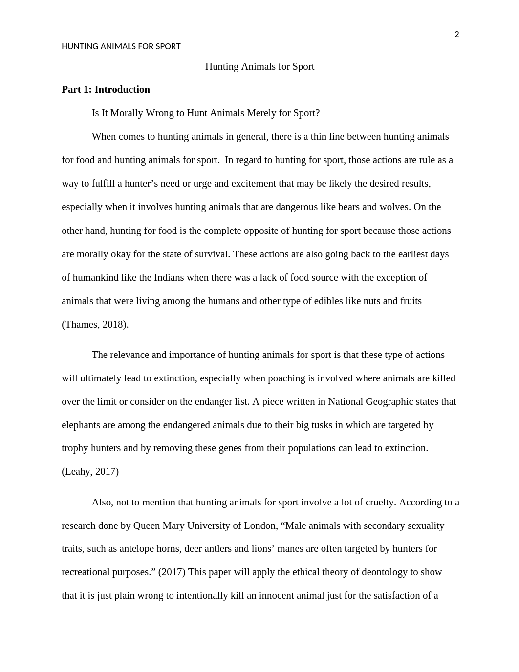 PHI208 Week 5_Final Paper-Is it morally wrong to hunt animals merely for sport.docx_dn12thzk33z_page2