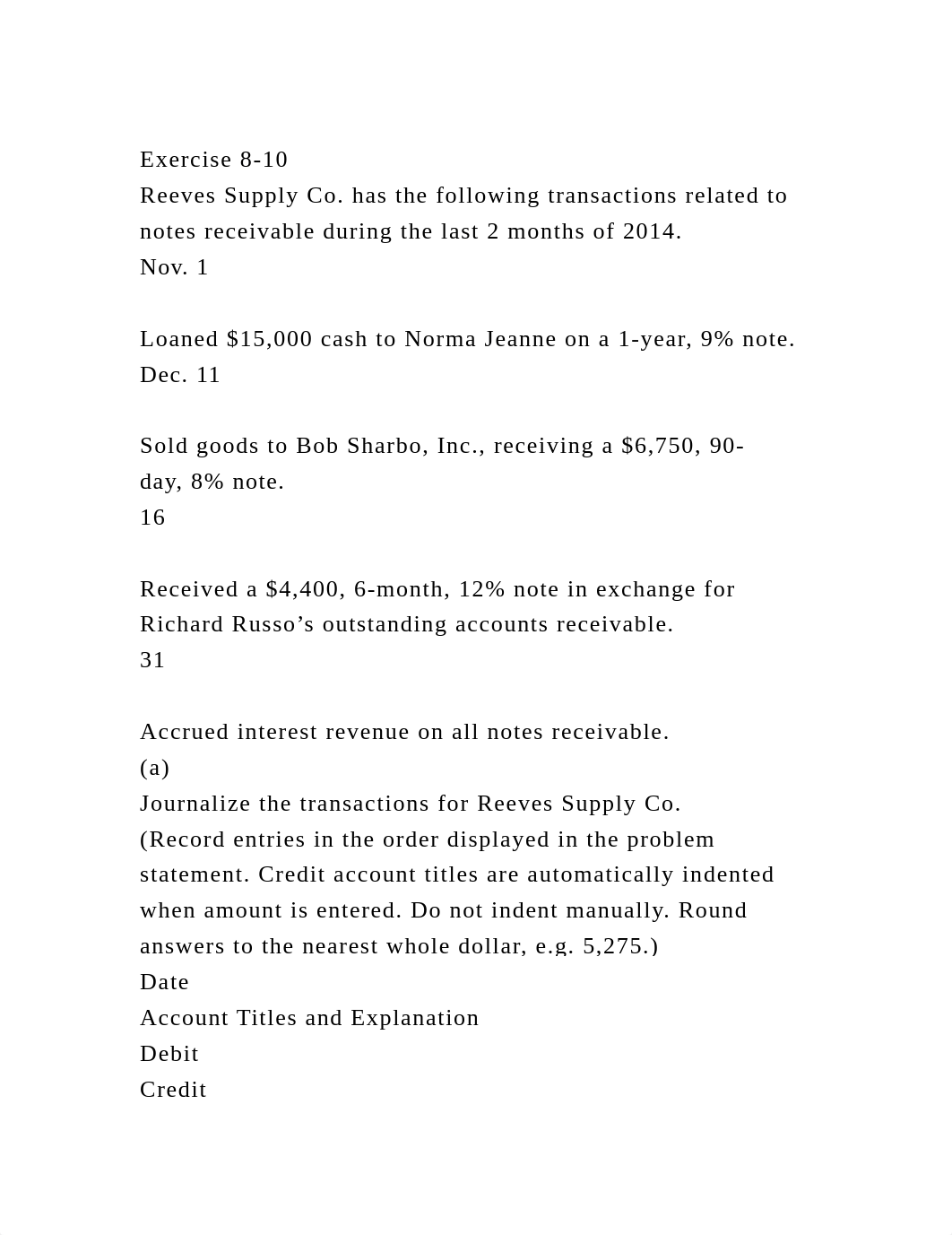 Exercise 8-10Reeves Supply Co. has the following transactions rela.docx_dn1sg4bzmam_page2