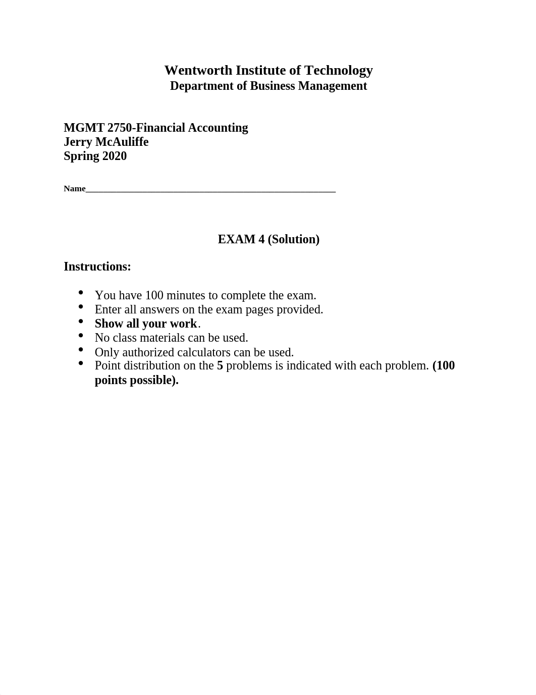 MGMT 2750 Exam 4 Spring 2020 (Solution).docx_dn26w2icbfu_page1