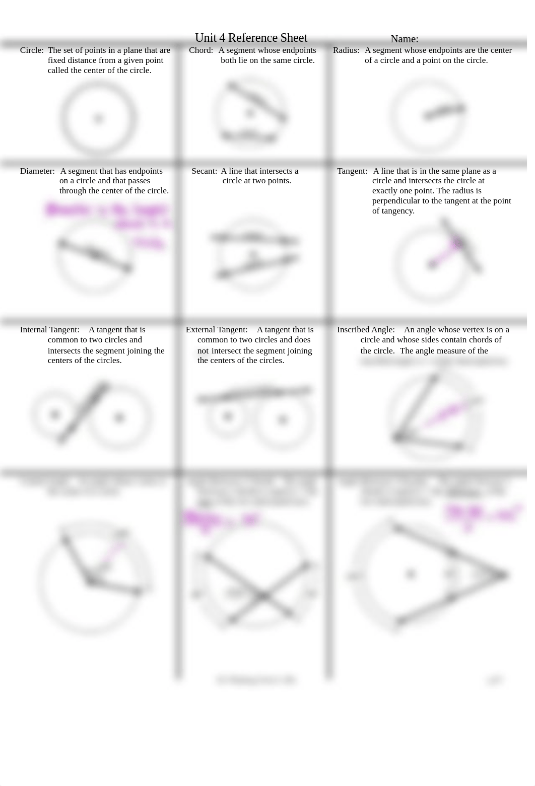 Diamond Ogletree - Oct 8th Circles Reference Sheet, Vocabulary, and Language of Circles assigned yes_dn2r2ihgtpq_page1