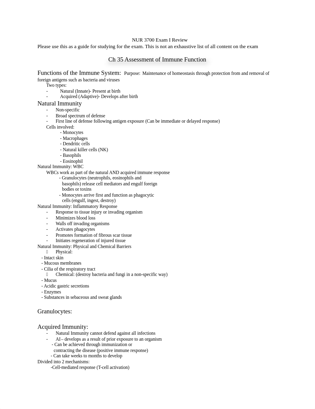 NUR 3700 Exam I study guide.docx_dn36xo8tzxx_page1