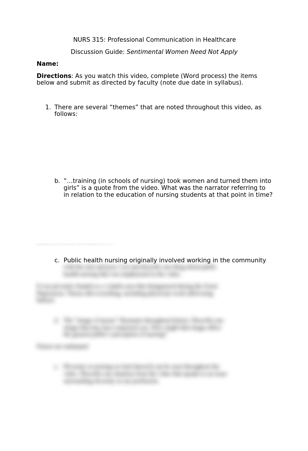 NURS 315 Discussion Guide Sentimental Women FINAL Fa19(1).docx_dn3fsxe463a_page1