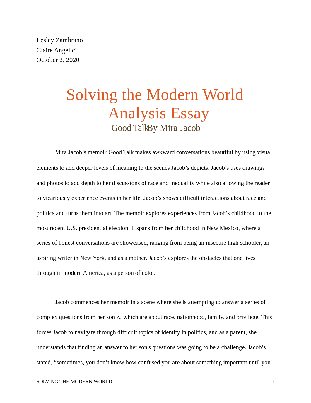 Solving the Modern World-Good Talk Analysis Essay Final.pdf_dn3s4jy7yo6_page1