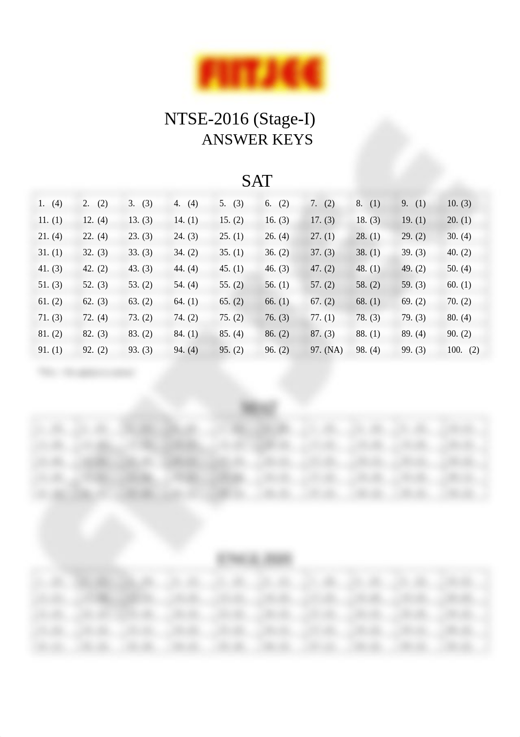 Answer key (SAT, Eng & MAT) Rajasthan NTSE Stage1_dn4dvybhjwd_page1