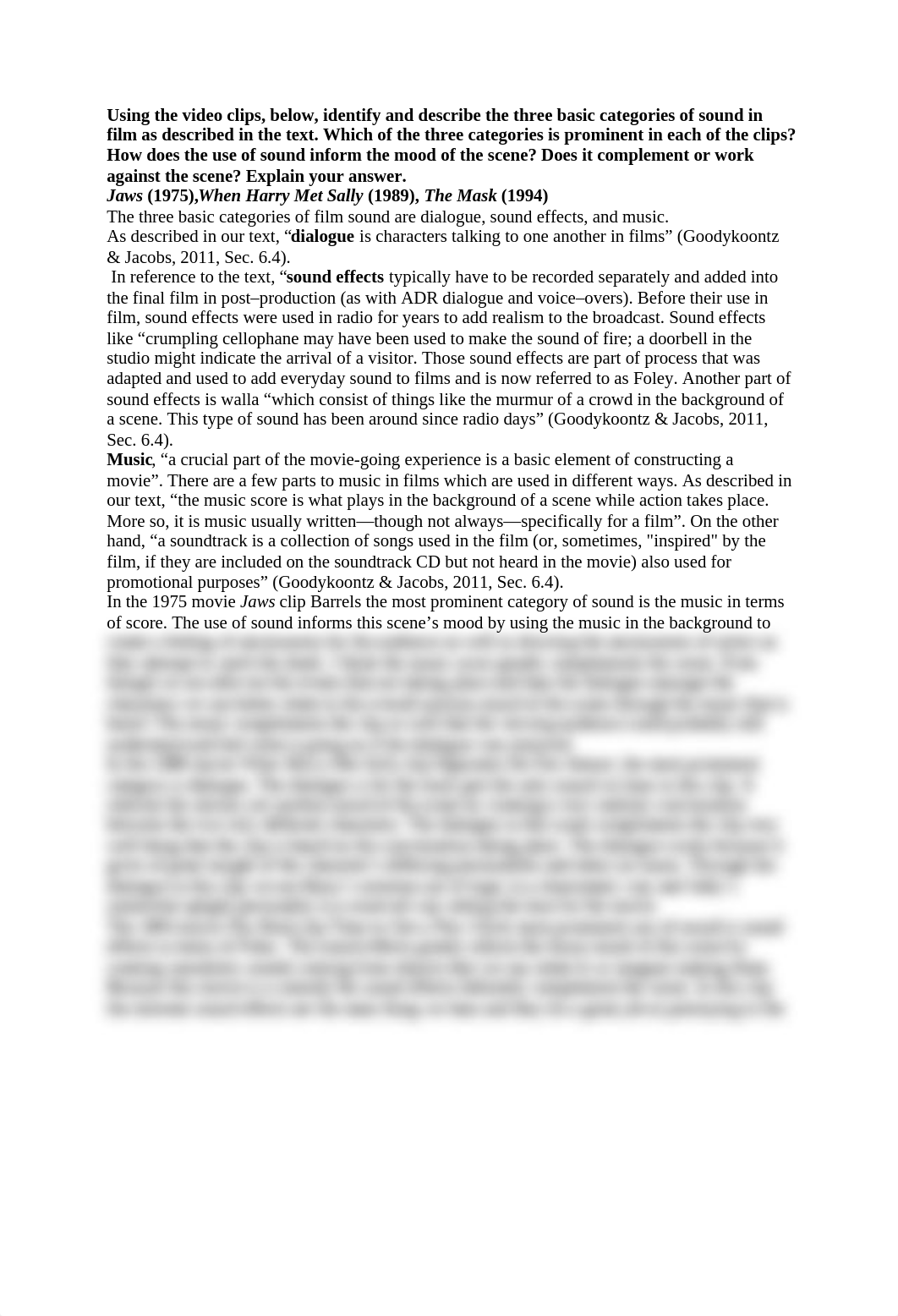 ENG 225 Week 3 Discussion 2 - Sound Effects and Music Answer - 618 Words + 2 References_dn4fyussour_page1