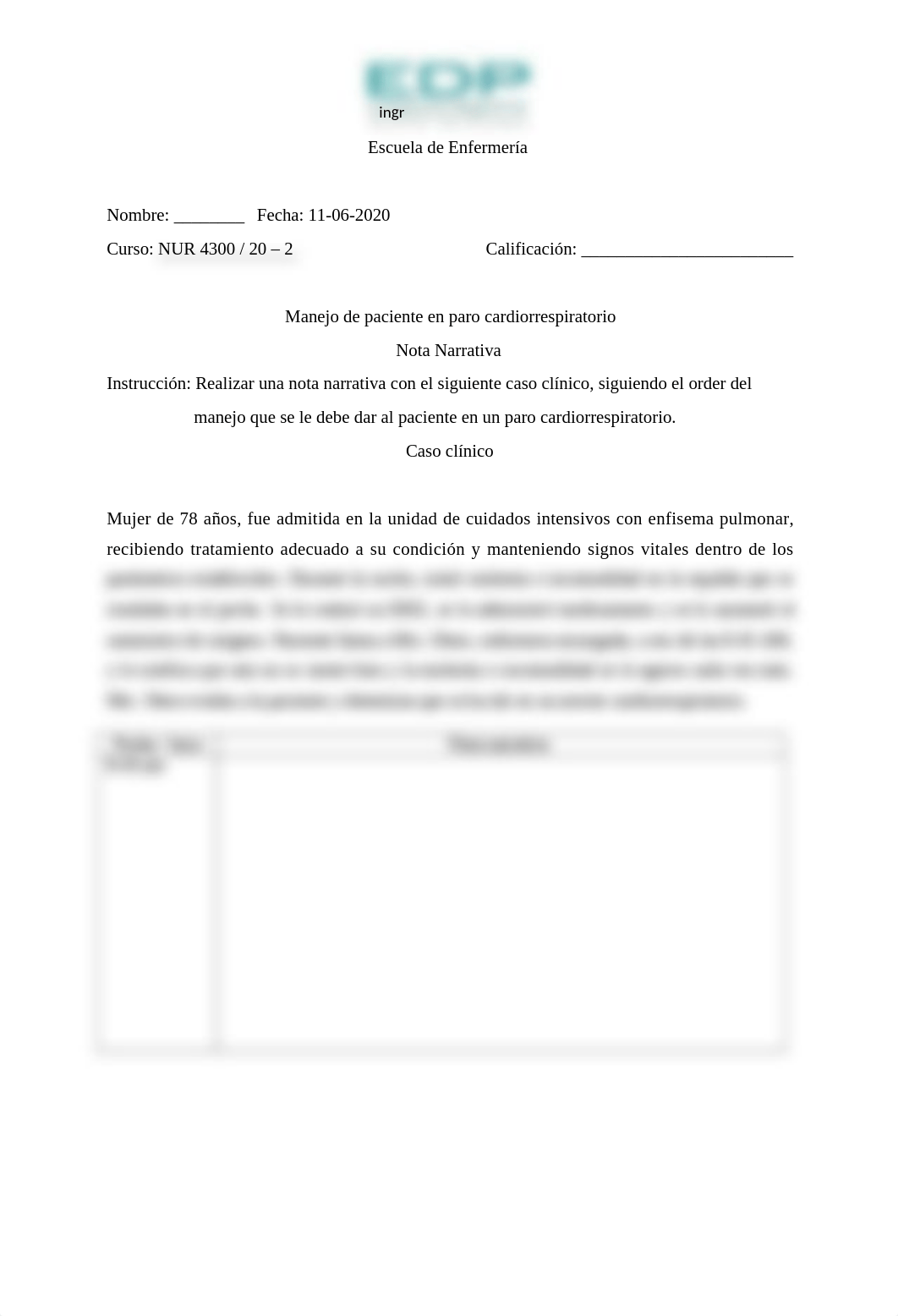 Nota narrativa - Manejo de paciente en paro cardiorrespiratorio .docx_dn4liq6umqg_page1