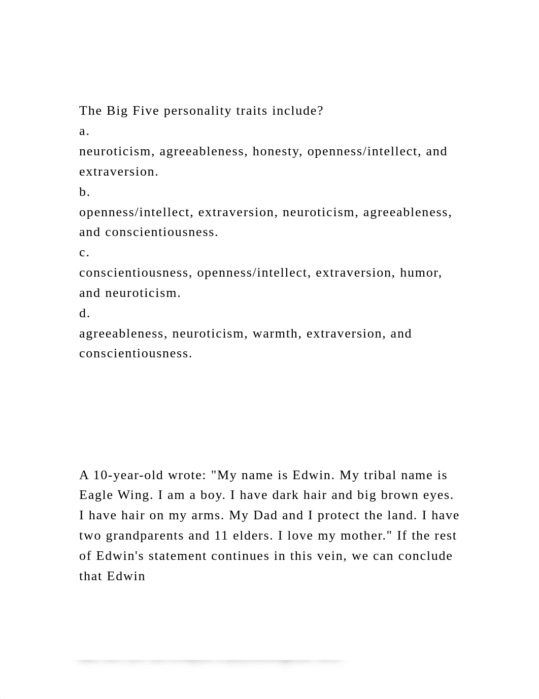 The Big Five personality traits includea.neuroticism, agreeab.docx_dn5hhzyyo6e_page2