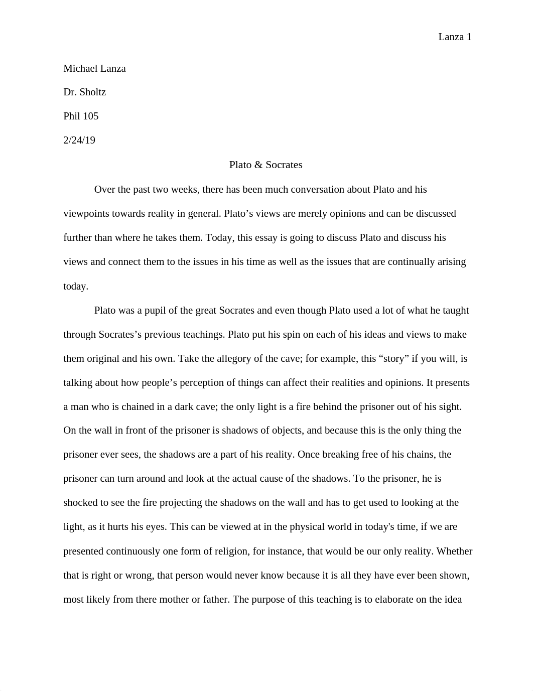 Lanza_M_PHI105_SemesterSpring_.Applying Socrates' and Plato's Philosophies to Contemporary Culture.d_dn5sl57adk5_page1