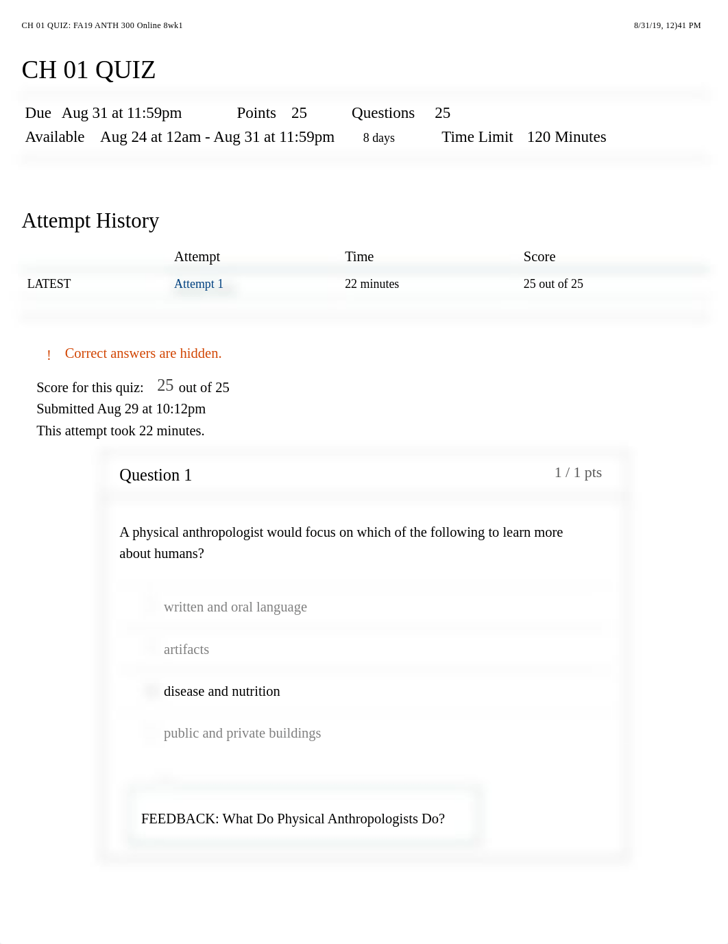 CH 01 QUIZ: FA19 ANTH 300 Online 8wk1.pdf_dn5v4v5zmwn_page1
