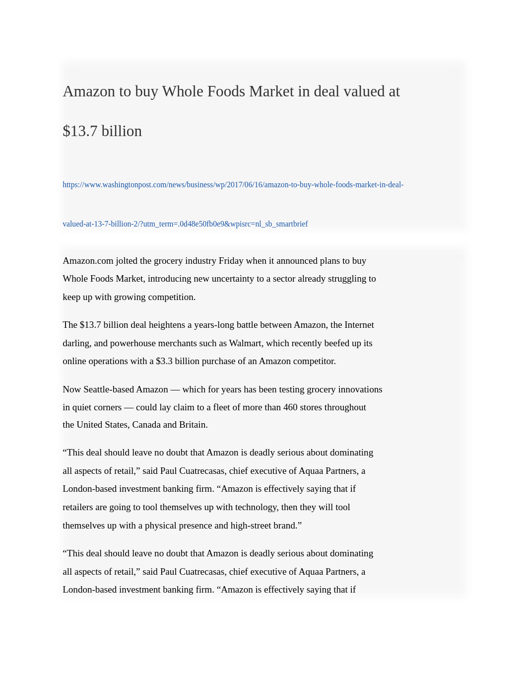 Amazon to buy Whole Foods Market  in deal valued at $13.7B Washington Post June 16.docx_dn6m0bx4dqf_page1