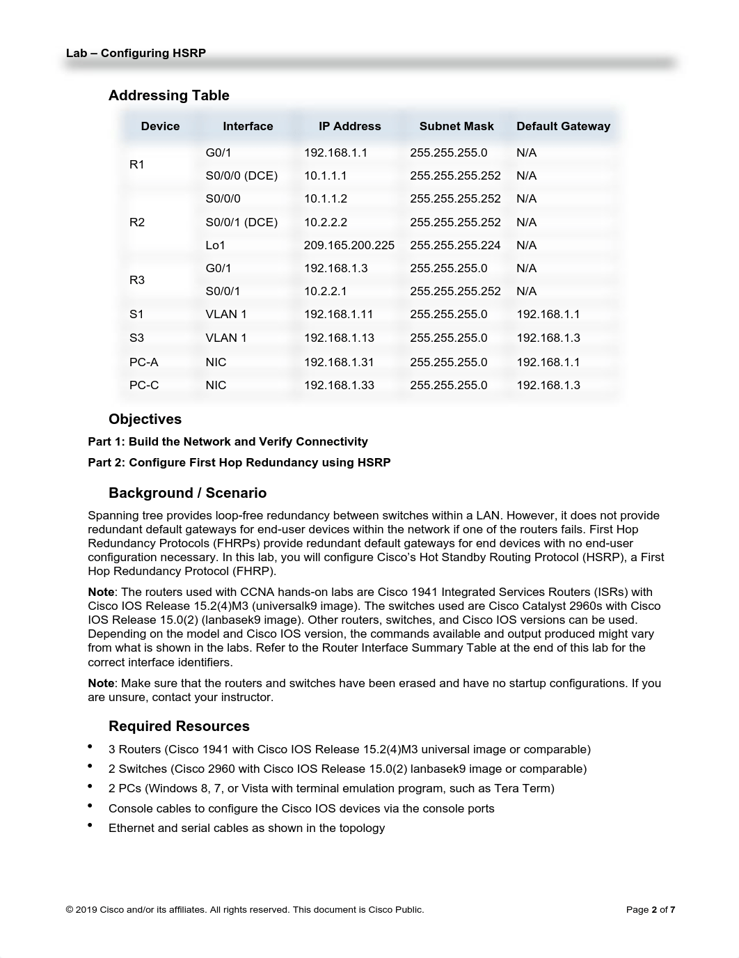 4.3.3.4 Lab - Configure HSRP - CTJ.docx_dn70phtpkgh_page2