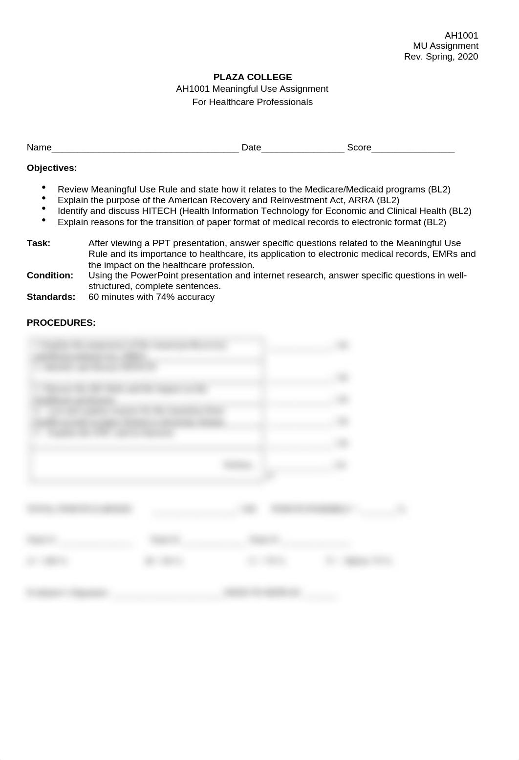 AH1001_HC_Professionals_Meaningful Use Rule Assignment_Rubric_Revised.docx_dn7i968550l_page1