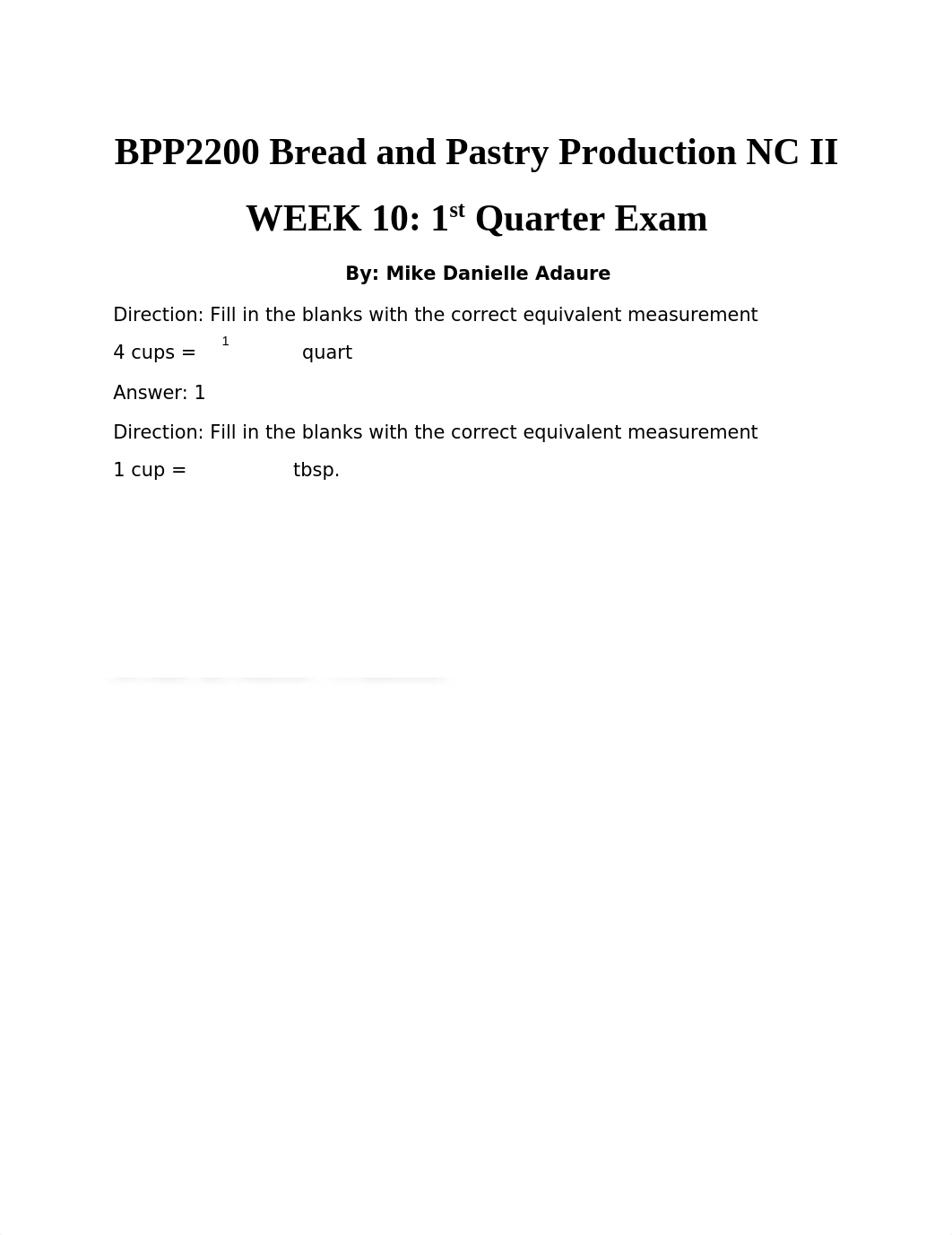 BPP2200 Bread and Pastry Production NC II WEEK 10 1st Quarter Exam.docx_dn7p1zz29wx_page1