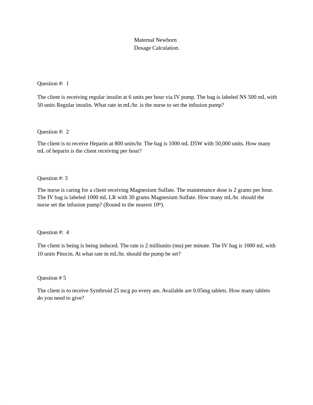 Obstetrics Dosage Calculation Test # 2 sub.docx_dn7y71jmjp0_page1