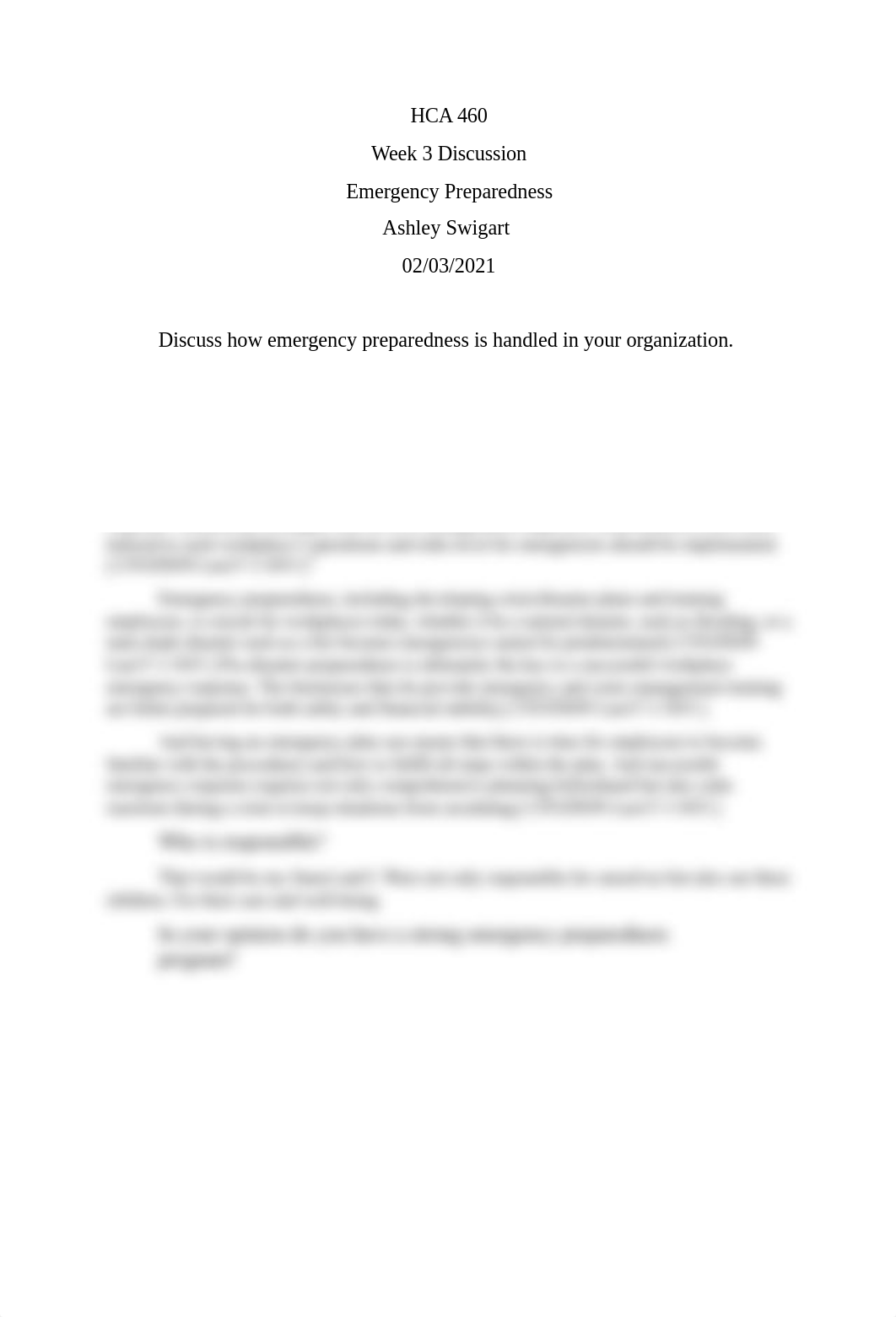 HCA 460_Week 3 Discussion_Emergency Preparedness.docx_dn8468cfukv_page1