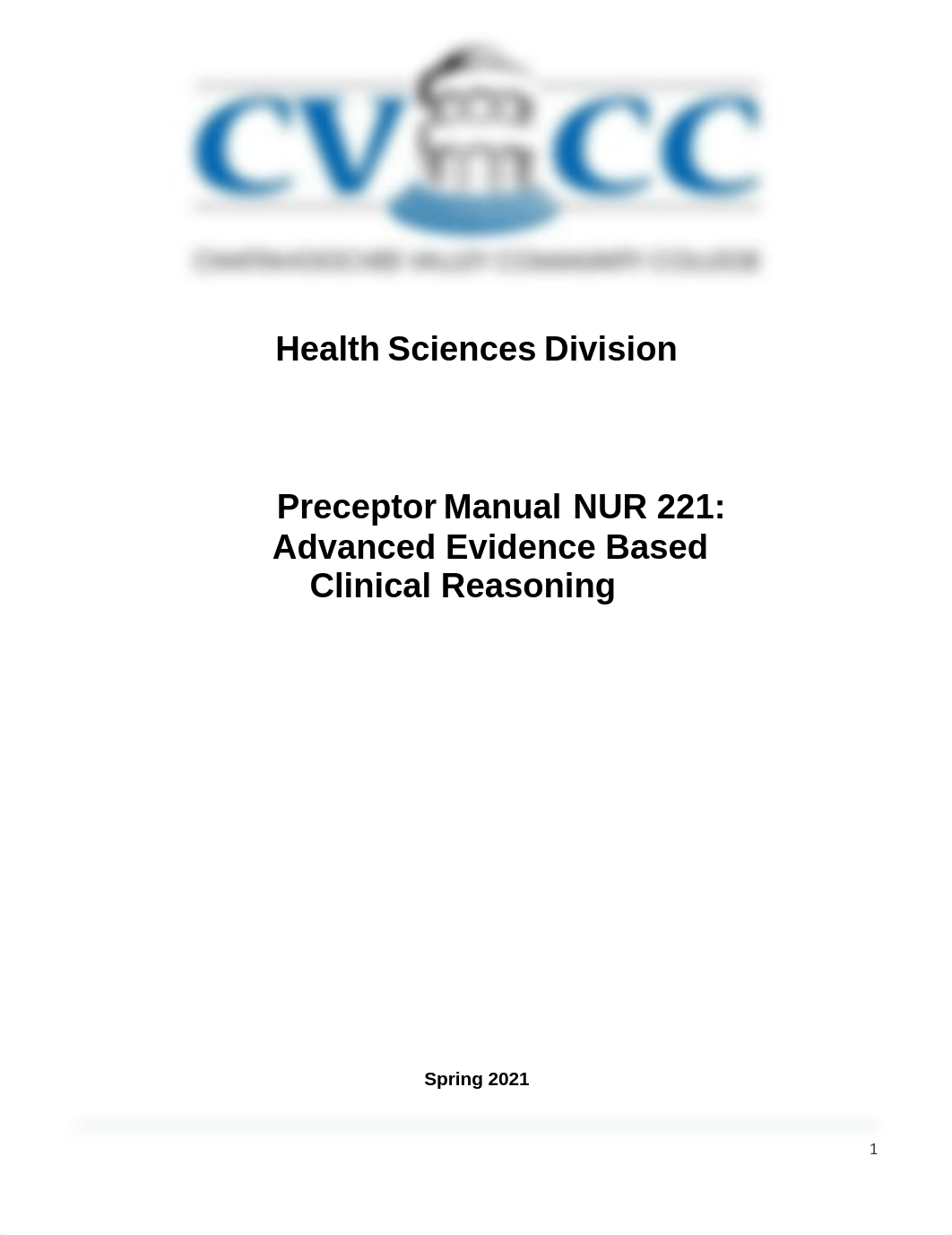 NUR 221 Preceptorship Manual Spring 21.pdf_dn8qkmw97ys_page1