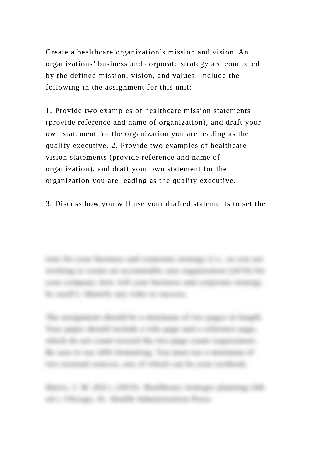 Create a healthcare organization's mission and vision. An organizati.docx_dn9bhvtriez_page2