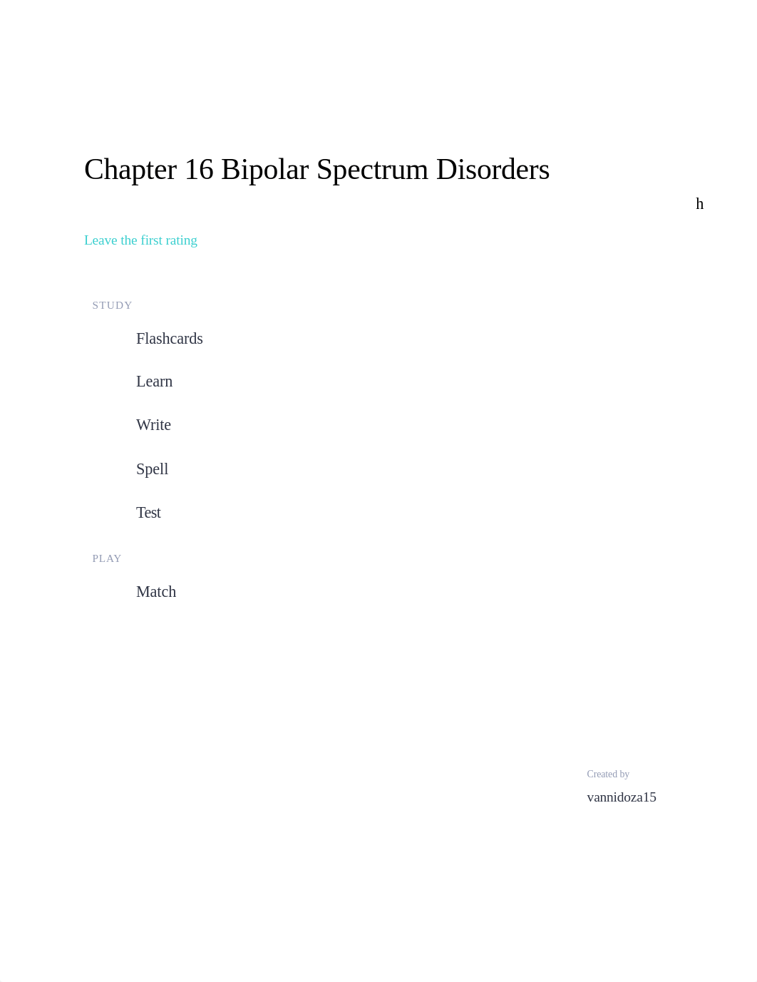 Chapter 16 Bipolar Spectrum Disorders (Exam 2) Flashcards | Quizlet.pdf_dn9e9846eo8_page1